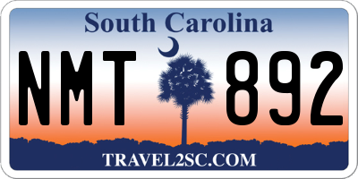 SC license plate NMT892