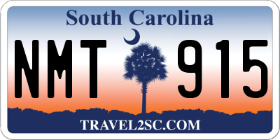 SC license plate NMT915