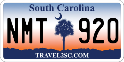 SC license plate NMT920