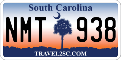SC license plate NMT938