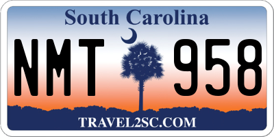 SC license plate NMT958