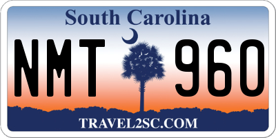 SC license plate NMT960