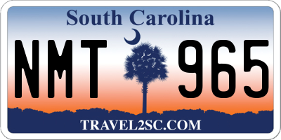 SC license plate NMT965