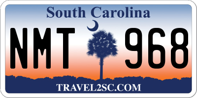 SC license plate NMT968