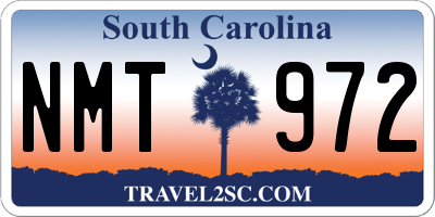 SC license plate NMT972