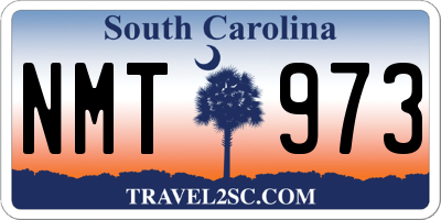 SC license plate NMT973