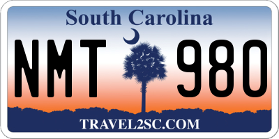 SC license plate NMT980