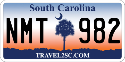 SC license plate NMT982