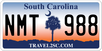 SC license plate NMT988