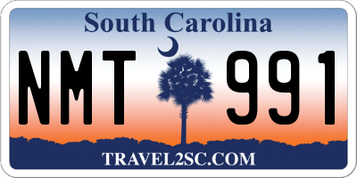SC license plate NMT991