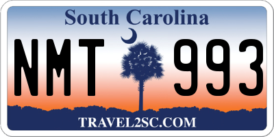 SC license plate NMT993