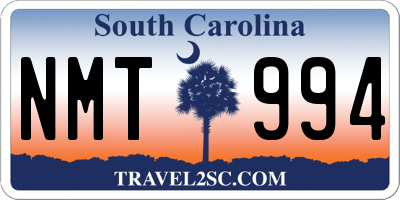 SC license plate NMT994