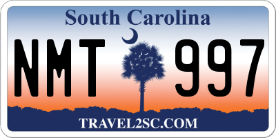 SC license plate NMT997