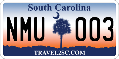 SC license plate NMU003