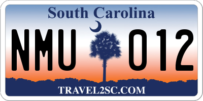 SC license plate NMU012