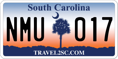 SC license plate NMU017