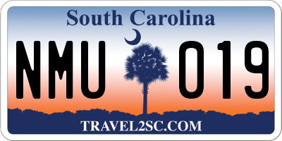 SC license plate NMU019