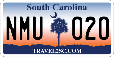SC license plate NMU020