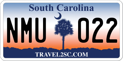 SC license plate NMU022