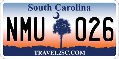 SC license plate NMU026