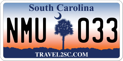 SC license plate NMU033