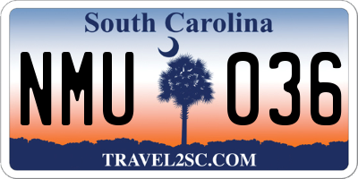 SC license plate NMU036