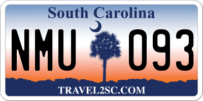 SC license plate NMU093