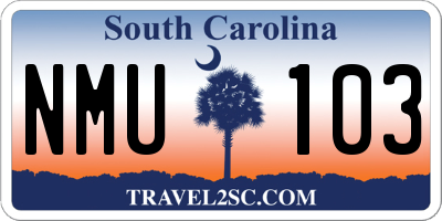 SC license plate NMU103