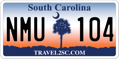 SC license plate NMU104