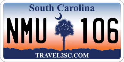 SC license plate NMU106