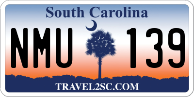 SC license plate NMU139