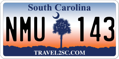SC license plate NMU143