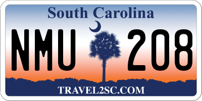 SC license plate NMU208