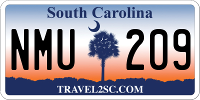 SC license plate NMU209