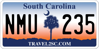 SC license plate NMU235