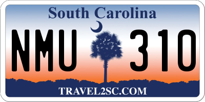 SC license plate NMU310