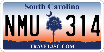 SC license plate NMU314