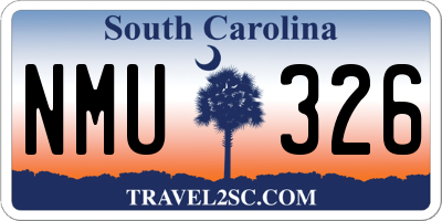 SC license plate NMU326