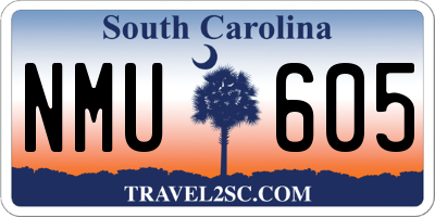SC license plate NMU605