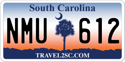 SC license plate NMU612