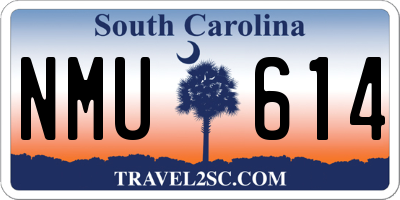 SC license plate NMU614