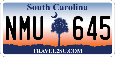 SC license plate NMU645
