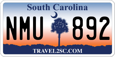 SC license plate NMU892