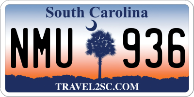 SC license plate NMU936