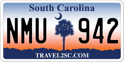 SC license plate NMU942