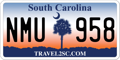 SC license plate NMU958