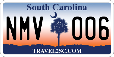 SC license plate NMV006