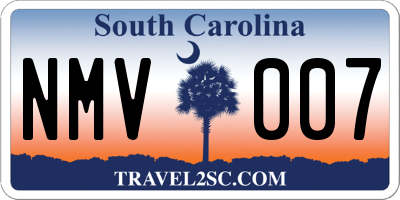 SC license plate NMV007