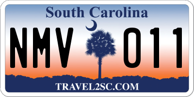 SC license plate NMV011