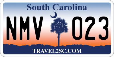 SC license plate NMV023